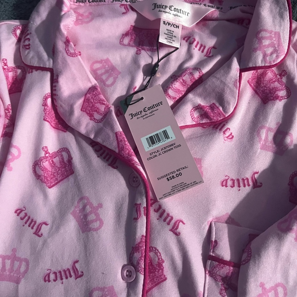 Juicy Couture Pink Crown Print Shirt